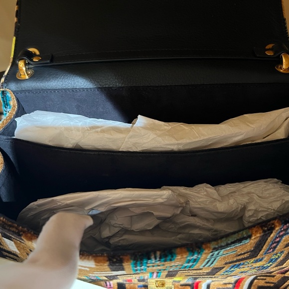 FENDI 
Velvet Vitello Dolce Fun Fair Kan I Shoulder Bag Tobacco Multicolor Black - Picture 4 of 11